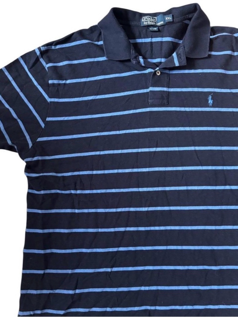 Polo Ralph Lauren Men’s Blue Striped Casual Classic Polo Shirt | XXL